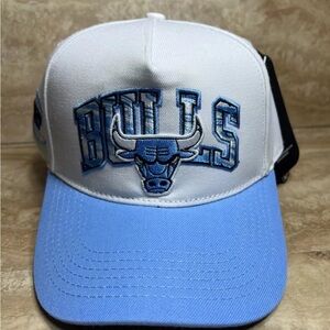 Pro Standard Chicago Bulls Snapback Hat Cap Adjustable White University Blue UNC